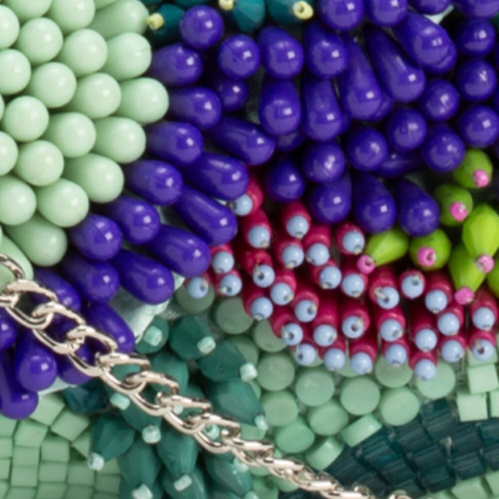 MADE IN INDIA Beaded Botanical Clutch Bag - Picture 5 of 5